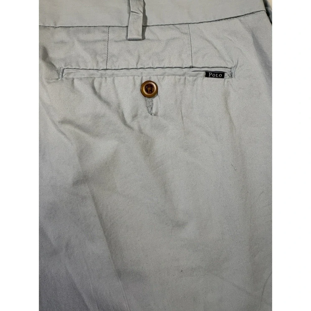 Polo Ralph Lauren Mens 36x34 Light Blue Pima Cotton Chino Flat Front Pants
